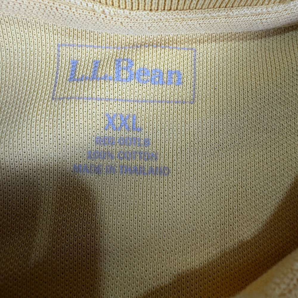 L.L. Bean Polo Shirt Mens XXL Pique Short Sleeve Yellow Pocket Cotton - Picture 4 of 8